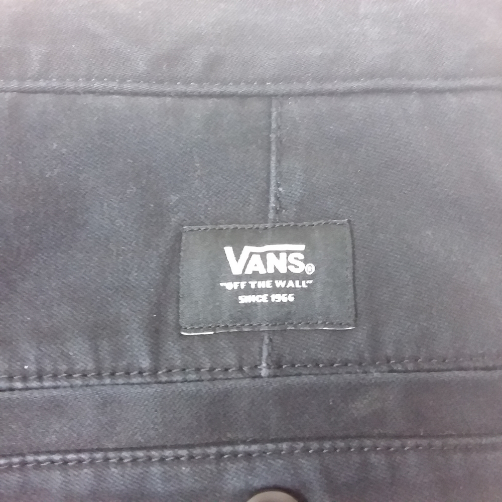 Vans Authentic Chino Pants Slim Fit Flat Front Straight Leg Black Cotton Blend - Picture 5 of 10